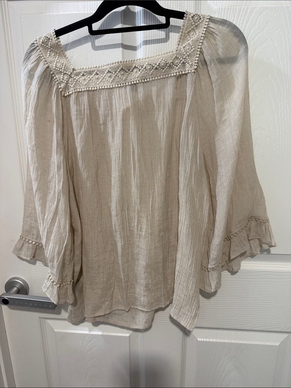 Zac & Rachel Ivory Beaded Square-Neck Blouse - Picture 4 of 4